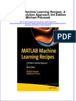 Matlab Machine Learning Recipes A Problem Solution Approach 3Rd Edition Michael Paluszek download pdf chapter