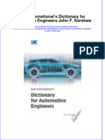 Sae Internationals Dictionary For Automotive Engineers John F Kershaw Full Download Chapter