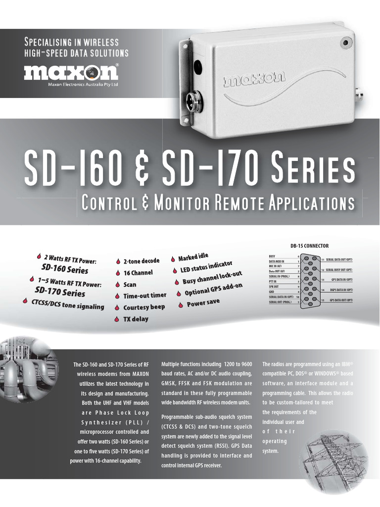 SD 160%20&%20SD 170%20Brochure%20Greyscale | PDF | Modem | Radio