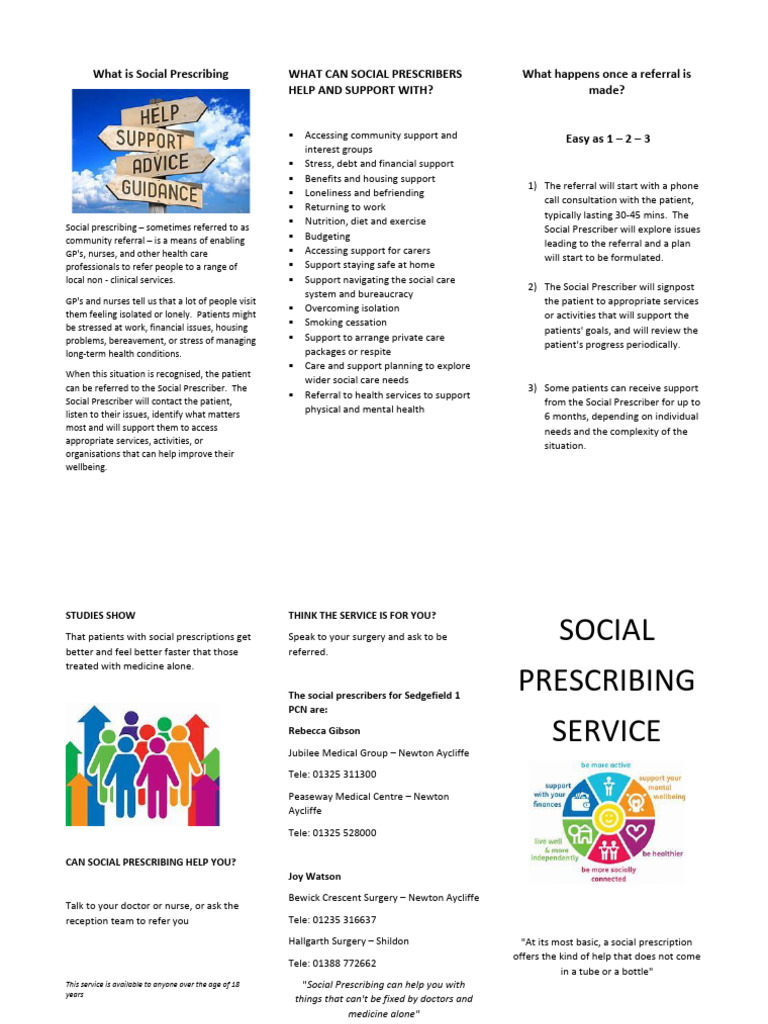 What Is Social Prescribing Leaflet PDF Nursing Patient