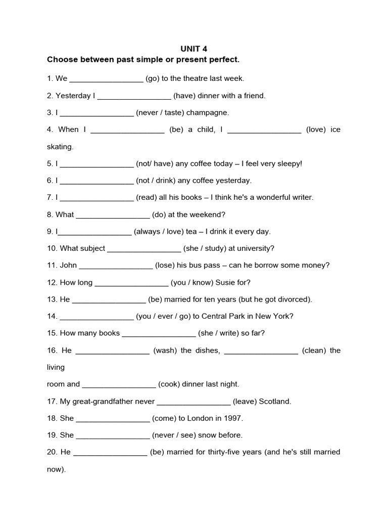 Past Simple vs Present Perfect Practice | PDF