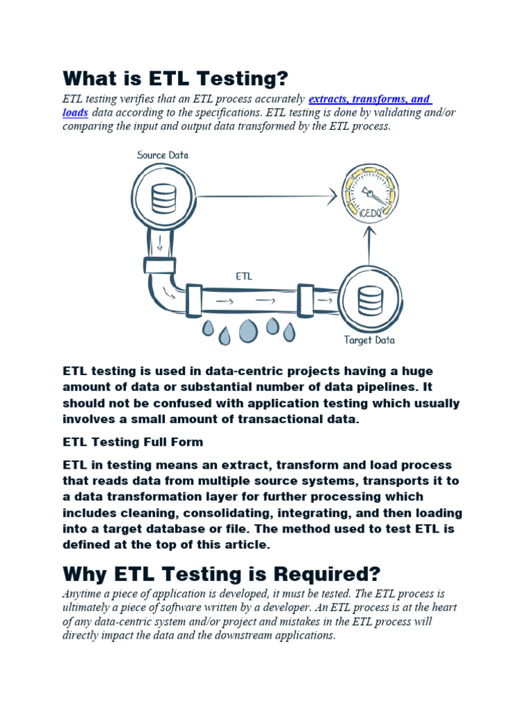 ETL Testing Process | PDF | Data | Information Technology Management