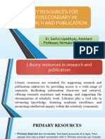 Library Resources For Primary/secondary in Research and Publication