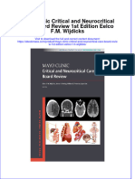 Mayo Clinic Critical and Neurocritical Care Board Review 1St Edition Eelco F M Wijdicks Download PDF Chapter