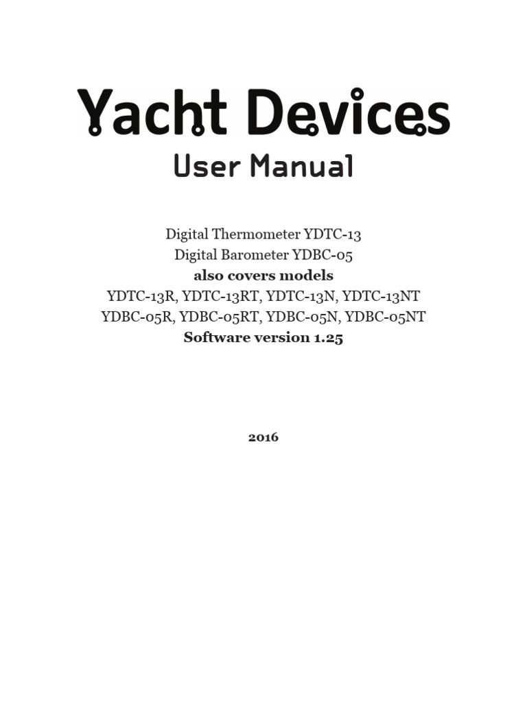 Yacht devices digital barometer and thermometer user manual pdf
