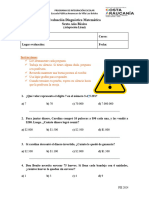 Diagnóstico 6° Matemática