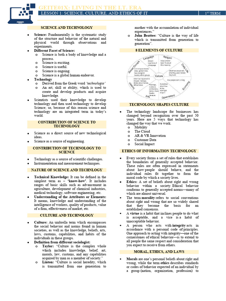 Lesson 1 It | PDF | Science | Reasonable Person