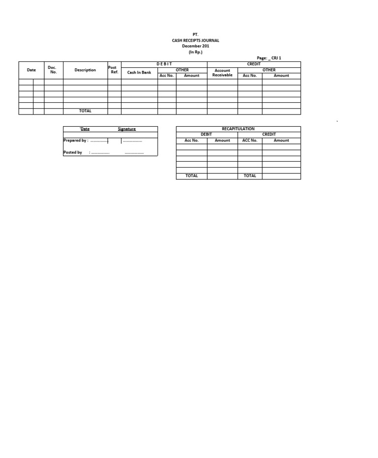 Cash Receipts Journal PDF