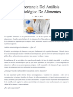 La Importancia Del Análisis Microbiológico de Alimentos