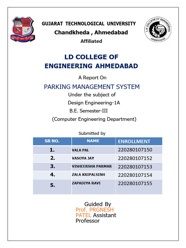 Parking Management System Report | PDF | Parking | Databases