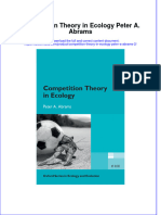Competition Theory in Ecology Peter A Abrams 2 Full Chapter