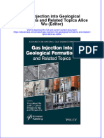 Gas Injection Into Geological Formations and Related Topics Alice Wu Editor Full Chapter