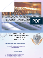 Planeacion de producción y costo operacionales