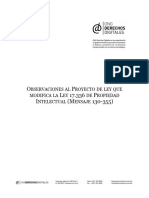 Informe de Ong Derechos Digitales Sobre Proyecto de Ley Que Modifica Ley de Propiedad Intelectual