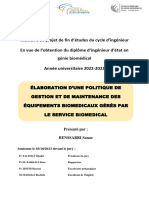 ÉLABORATION D’UNE POLITIQUE DE GESTION ET DE MAINTENANCE DES ÉQUIPEMENTS BIOMEDICAUX GÉRÉS PAR LE SERVICE BIOMEDICAL.PDF