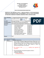 Template Minutes of The Meeting