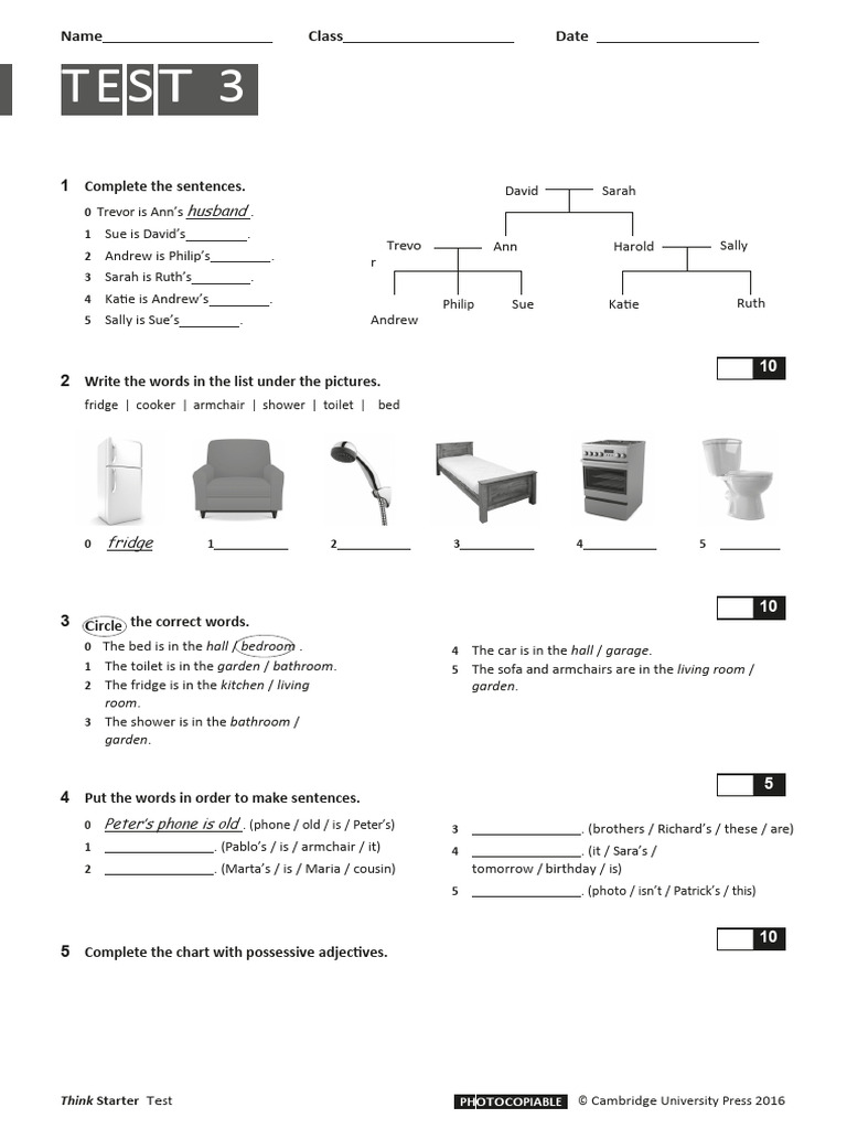 Think Starter Test 3 Overview | PDF
