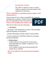 Key Issues of Work Group