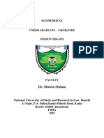 Course Outline of Microeconomics