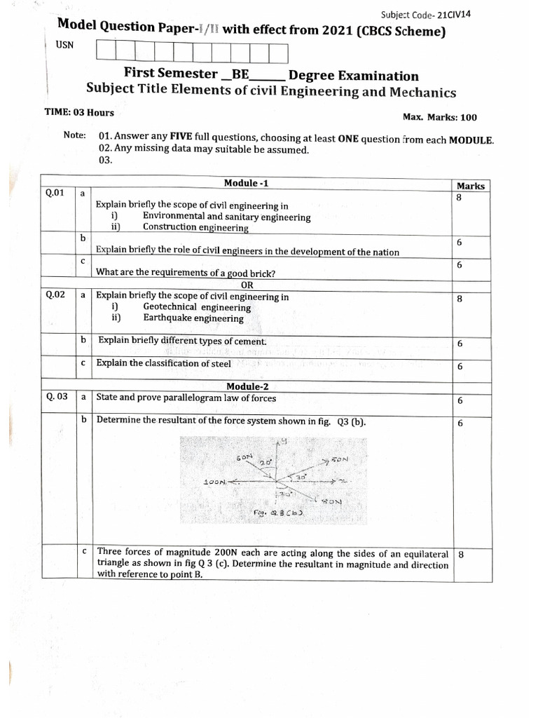 21CIV14 Scheme Model QP | PDF