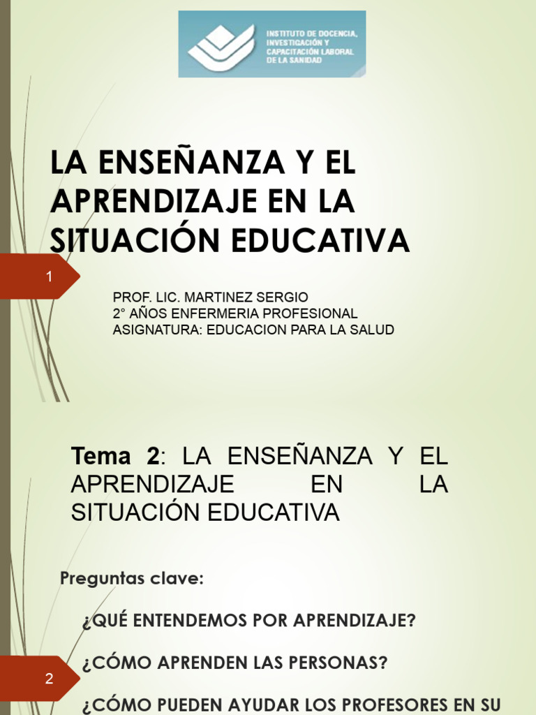Aprendizaje en Educación para la Salud | PDF | Constructivismo ...