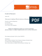 Thèse D'exercice: Faculté de Pharmacie