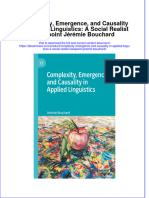 Complexity Emergence and Causality in Applied Linguistics A Social Realist Viewpoint Jeremie Bouchard Full Chapter