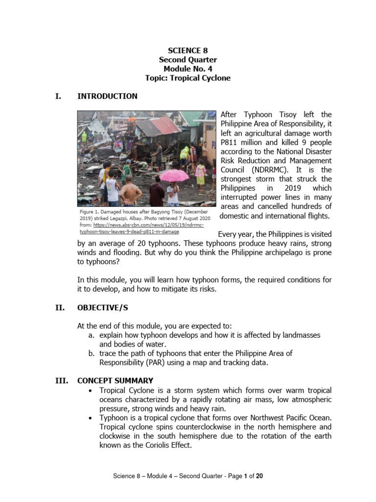 Enhanced science 8 module 4 q2 pdf tropical cyclones eye