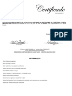 Certificado Participação Semana Da Gastronômia Do Claretiano