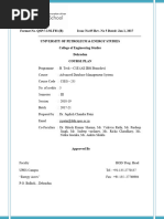 Course Plan (ADBMS)