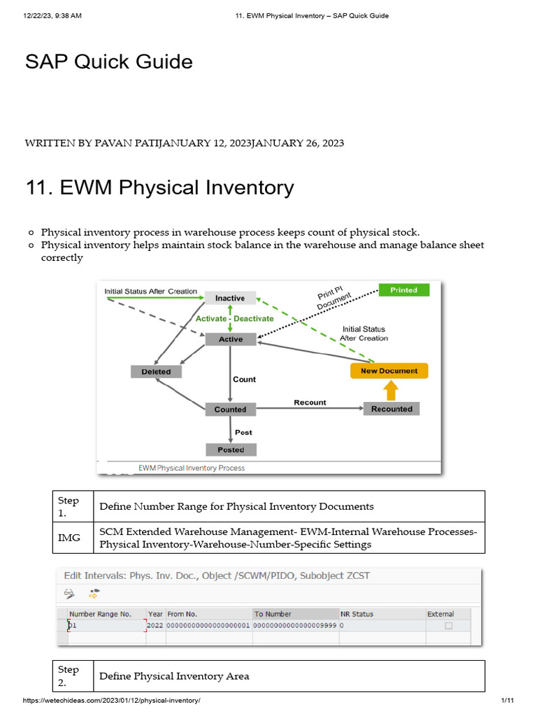 EWM Physical Inventory Configuration Guide | PDF | Inventory | Supply ...