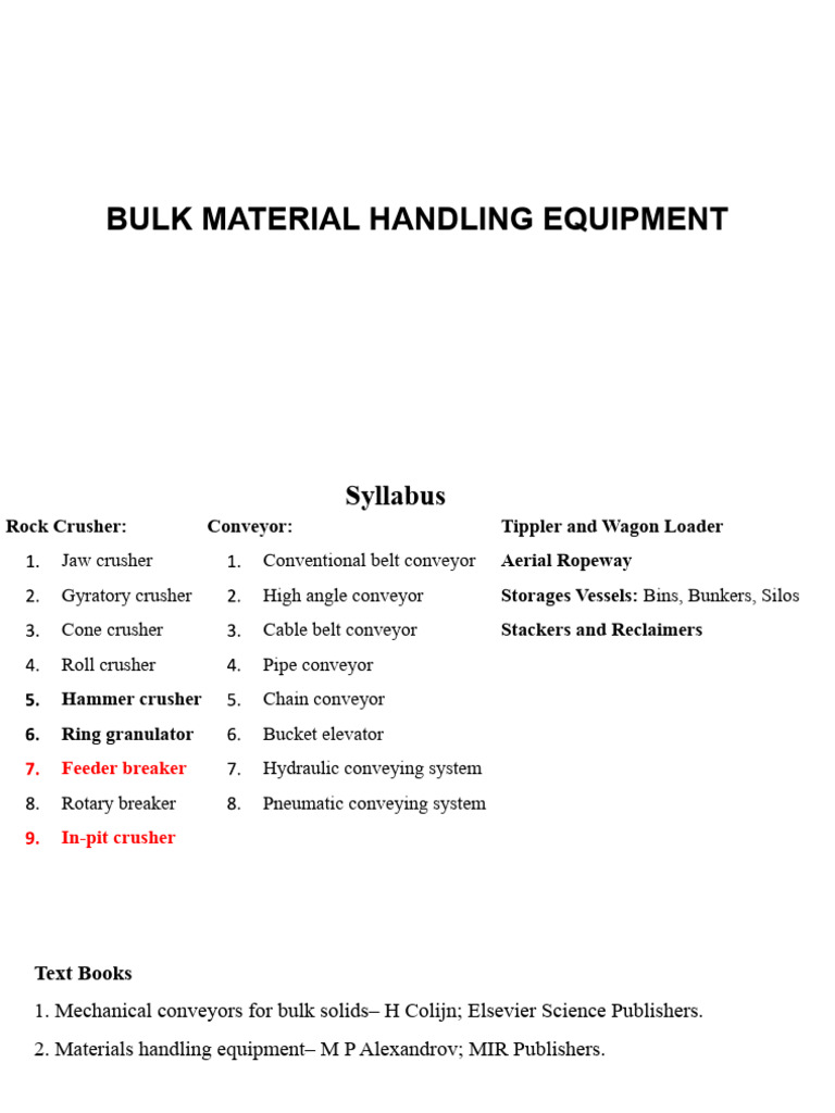 Bulk Material Handling Guide | PDF | Equipment | Manufactured Goods
