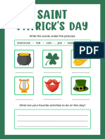Saint Patrick's Day Vocabulary Worksheet