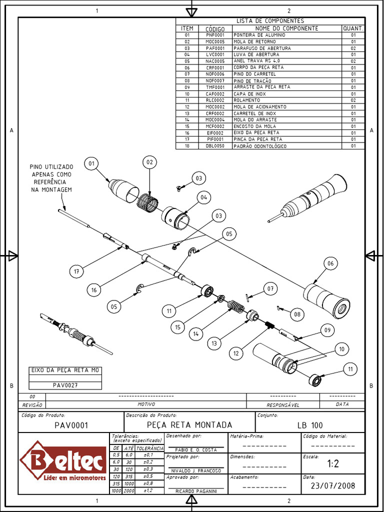 Peça Reta Montada LB 100 Beltec | PDF