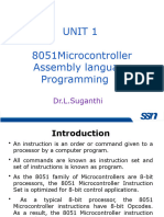 UNIT I The 8051 Microcontroller Instruction Set Edited