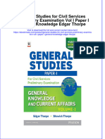 General Studies For Civil Services Preliminary Examination Vol I Paper I General Knowledge Edgar Thorpe Full Chapter