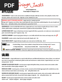 Dinner Menu Spring 2024
