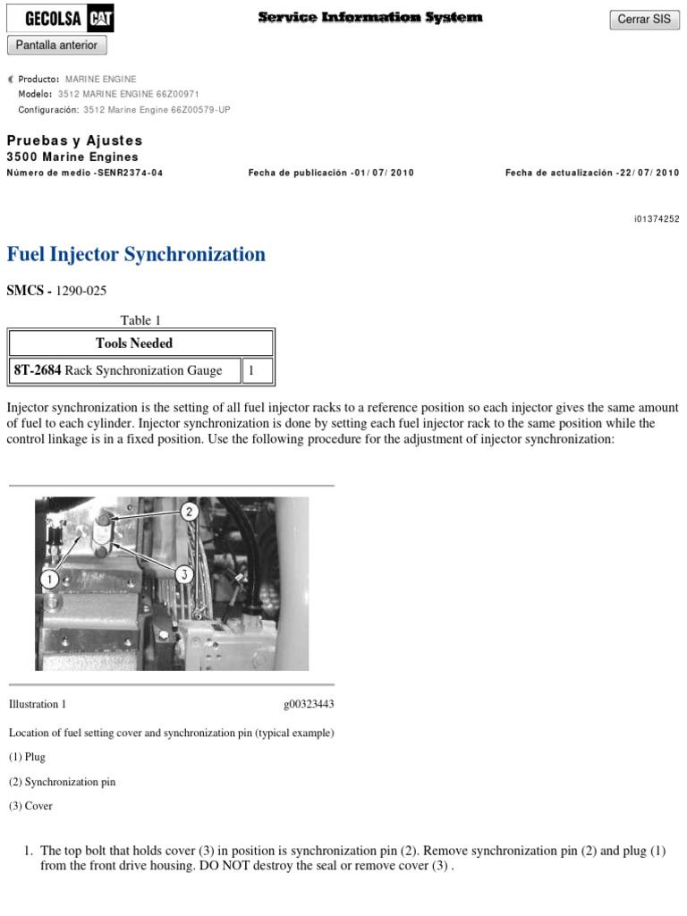 CAT3512 Fuel Injector Synchronization Download Free PDF Fuel