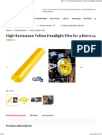 Yellow Headlight Film For Motorcycles Headlights