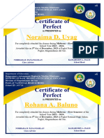 cert of Perf. Attend