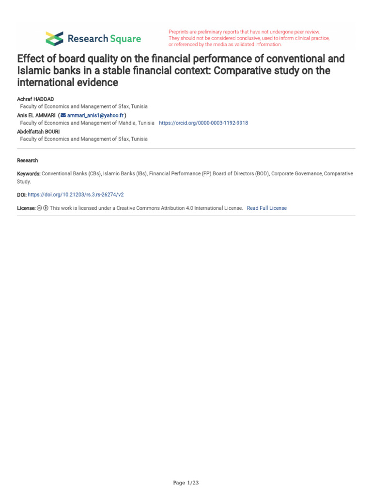 Effect of Board Quality On The Financial Performan | PDF | Errors And ...