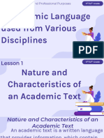 EAPP LESSON1.2 Nature and Characteristics of An Academic Text