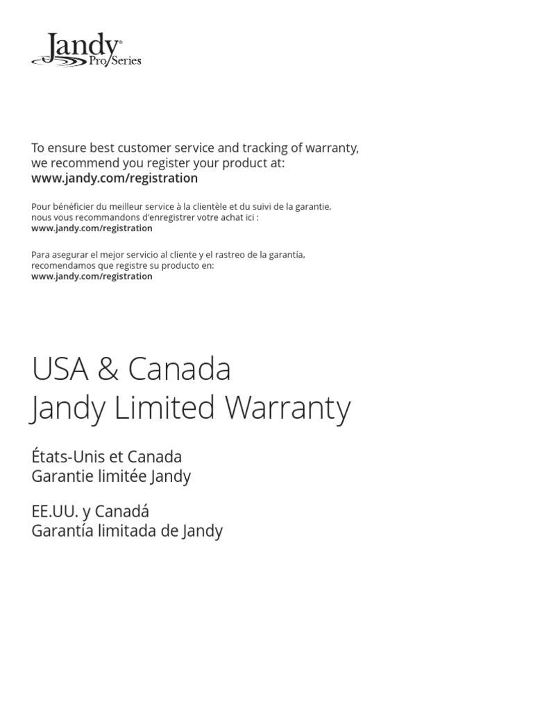 Jandy Limited Warranty PDF Implied Warranty Plumbing