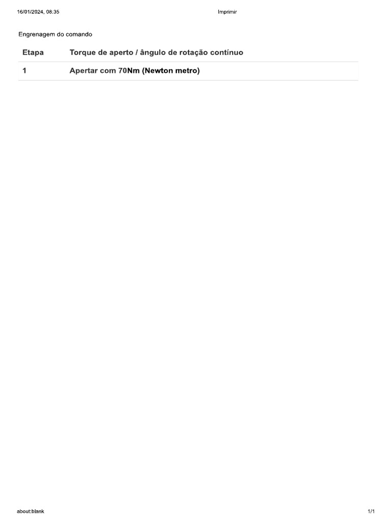 Logan 3cc Torque de Aperto Engrenagem Do Comando de Valvulas | PDF