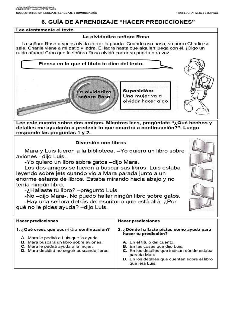 Guía de Aprendizaje: Hacer Predicciones | PDF | Aves