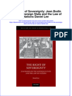 The Right of Sovereignty Jean Bodin On The Sovereign State and The Law of Nations Daniel Lee Ebook Full Chapter