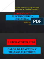 Presentación Laboratorio N° 03 calor de reaccion y trabajo electrico