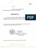 Certificado de Colegio de Abogados de Lima