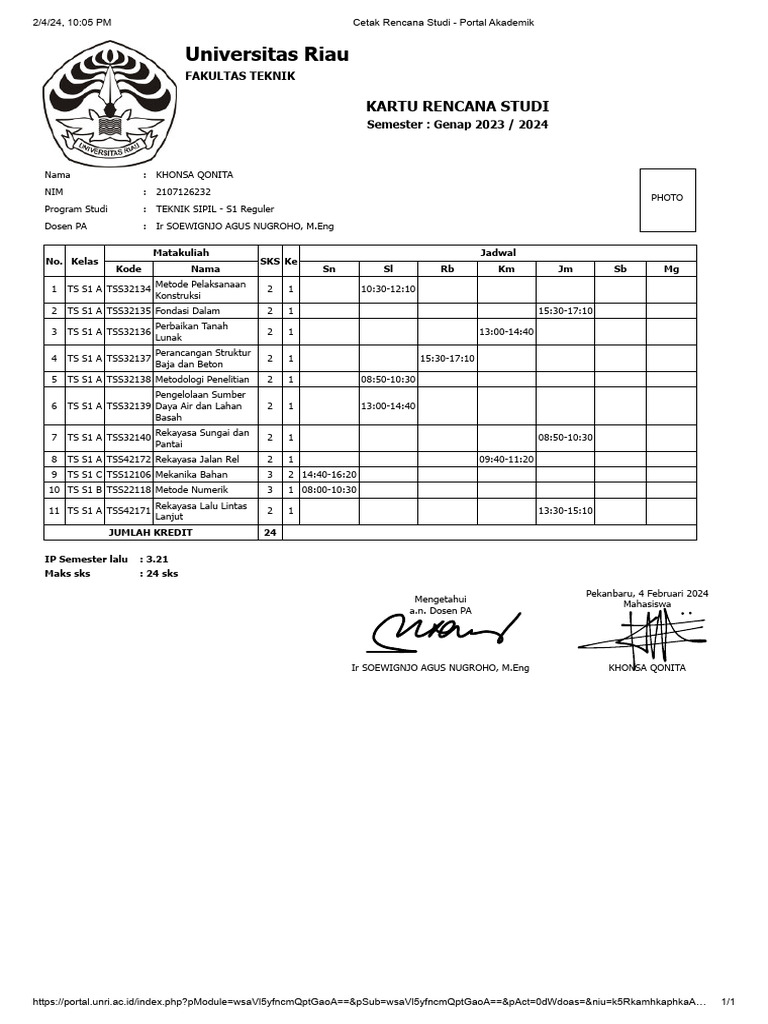 Revisi Krs Sem 6 Khonsa Qonita Pdf
