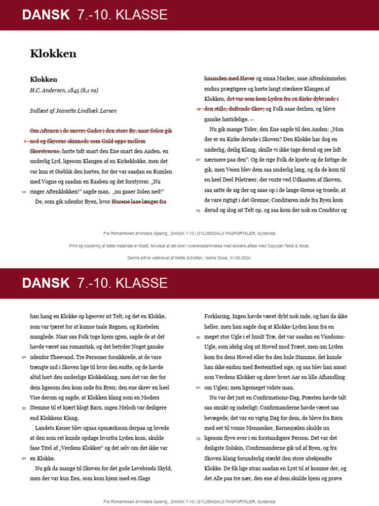Klokken Af HCA | PDF
